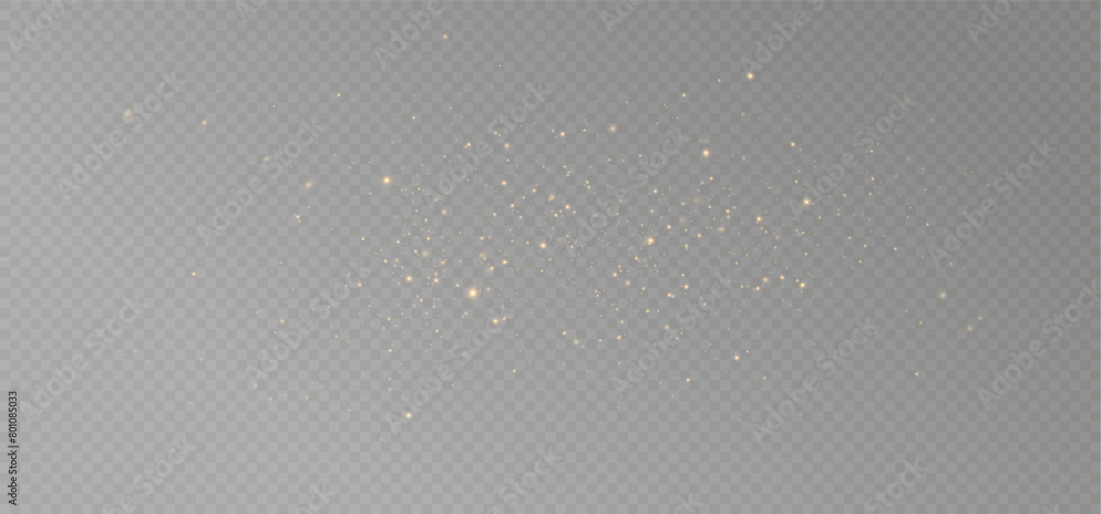 Poster golden sequins glow with many lights. glittering dust. luxurious background of golden particles.