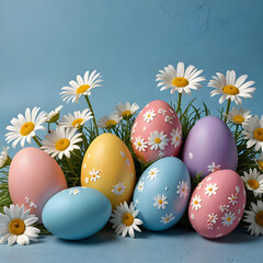 easter eggs in the grass