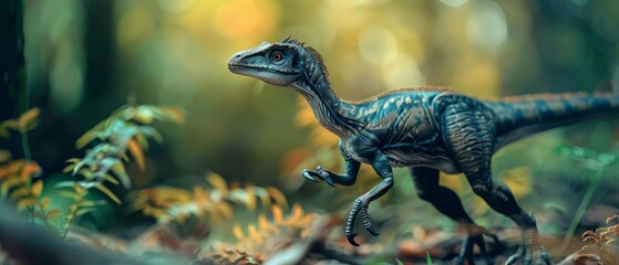 The evolution of birds from theropod dinosaurs shows natures ingenious pathways, Sharpen close up hitech concept with blur background