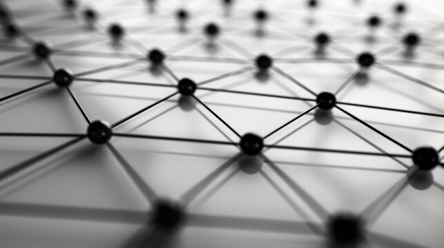 Monochrome Network Design, Emphasizing the Structural Elegance of DAOs in Technology