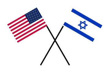 Flags friend country USA and Israel