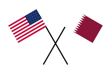 Flags friend country USA and Qatar