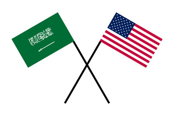 Flags friend country Saudi Arabia and USA