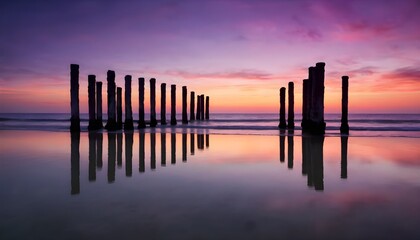 Dawn's Embrace: Tranquil Beachside Landscapes