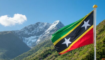 The Flag od Saint Kitts - Powered by Adobe