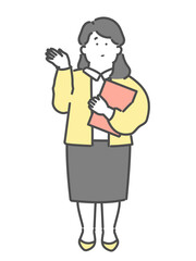 若い女性のビジネスパーソンのイラスト
