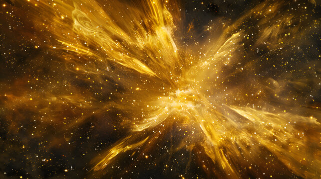 abstract gold background. explosion star marble background. Generative AI.