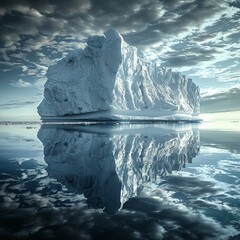 Iceberg, melting ice caps, polar bears, Earth Day march, environmental protection, realistic image, silhouette lighting, HDR - obrazy, fototapety, plakaty