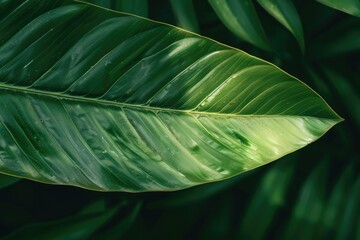 Tropical Tree Background. Abstract Green Leaf Texture for a Natural Forest Vibe