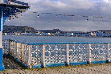 Sea front at Llandudno, Wales, view from the Victorian pier