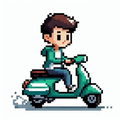 Pixel art delivery boy