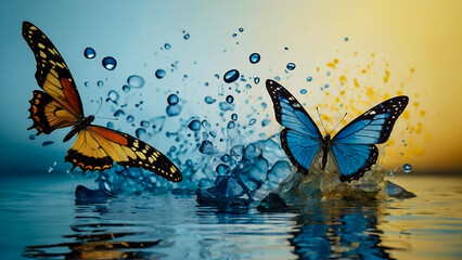 Fototapeta na wymiar Oil painting , beautiful butterfly. 