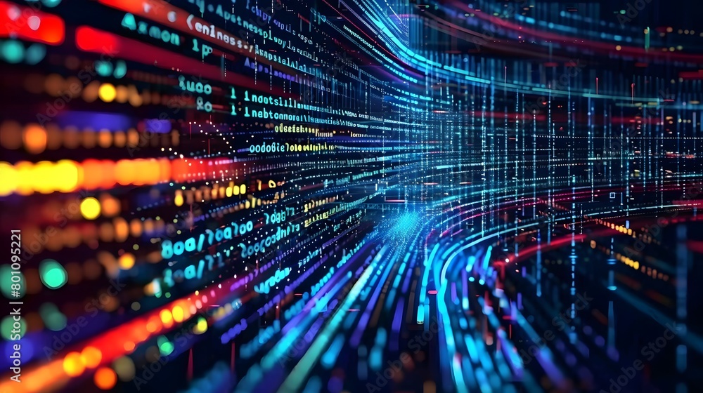 Wall mural data sorting. big data analytics stream. information classification. digital wallpaper, ai generativ