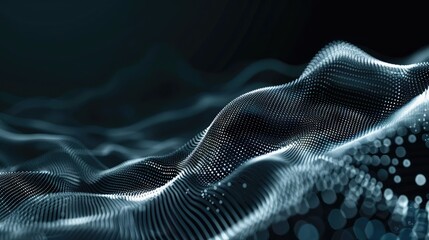 3d rendering of abstract wave with particles in it on black background,Network connection structure. Abstract technology background, Science background, Big data digital background, 3d rendering
