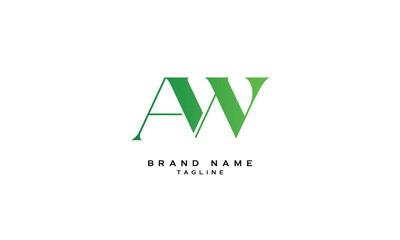 AW, WA, AN, NA, Abstract initial monogram letter alphabet logo design
