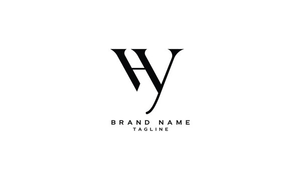 HY, YH, Abstract initial monogram letter alphabet logo design
