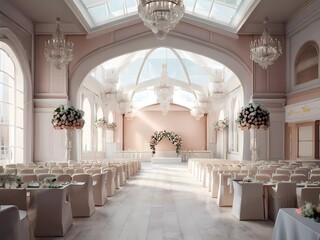 interior of  Empty wedding hall high quality 
