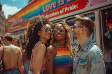 Naklejka premium Celebrating diversity at pride parade