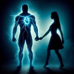 Charged with Affection: Kirlian Photography of Couple's Embrace