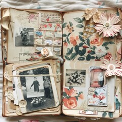 vintage background with photos