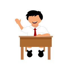 Illustration of a photo of a child asking questions in class