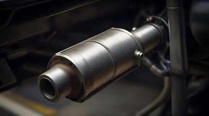Close up of catalytic converter in automobile exhaust system.generative.ai 