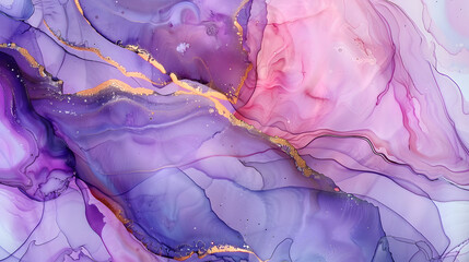 detail from an alcohol ink painting marble background. Generative AI.