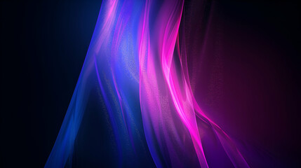 a poster design with copy space and an abstract purple, pink, and blue colour gradient on a black...