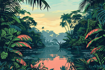Canopy Chronicles - Amazon Rainforest Illustration