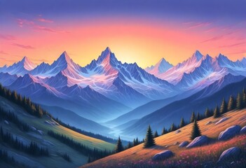 Surreal And Dreamlike Serene Mountain Range At Sun (9)