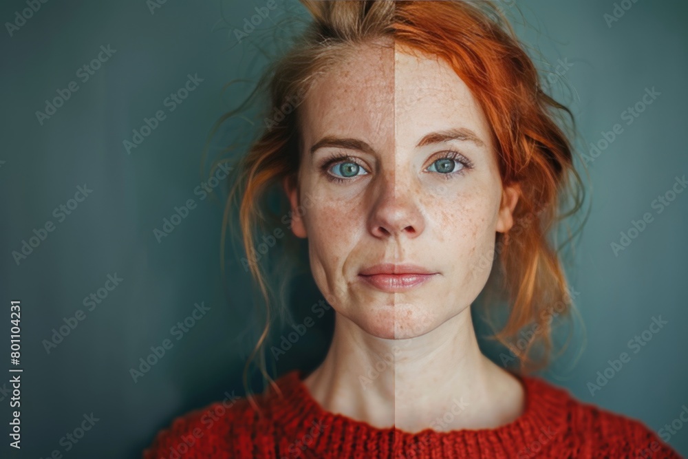Poster smoothing contrasts in aging with bleach treatments divide age perceptions, integrating permanent el
