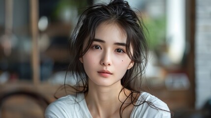 Fototapeta premium カメラ目線の女性