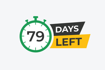 79 days to go countdown template. 79 day Countdown left days banner design. 79 Days left countdown timer