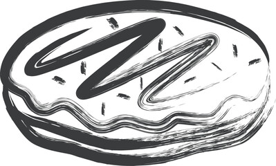 ミニミニ筆書き飲食物イラスト　お好み焼き