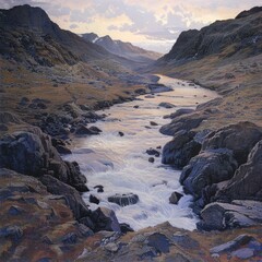 sunset in the mountains