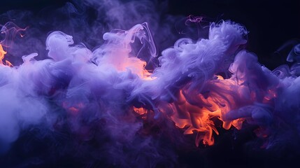 Vivid pink and blue smoke blend on black background. Abstract concept for design and wallpaper. Colorful creative atmosphere.