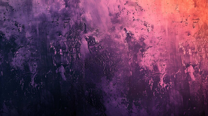Abstract purple, pink, orange, black, and white gradient background with a grainy appearance; dark...