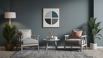 Empty painted wall.Living room furniture and blank background.Bedroom interior trend 2024 year Modern luxury apricot room interior home designs. living room designs.Home decor trend. 3d render