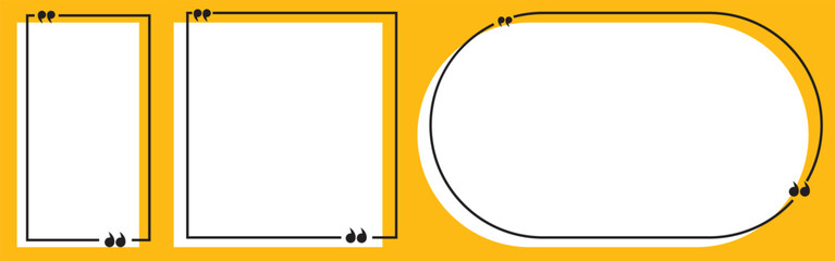 Quote box frame, big set. Texting quote blank template boxes. Blank template, quotation bubble, bubble blog quotes symbols.