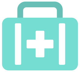 First aid kit medical flat icon isolated on white background.