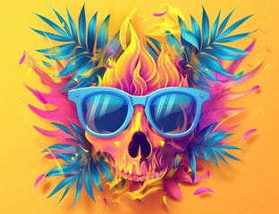 summer sun with sunglasses