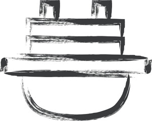 ミニミニ筆書き飲食物イラスト　鉄釜