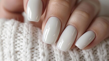 white gel nail polish.
