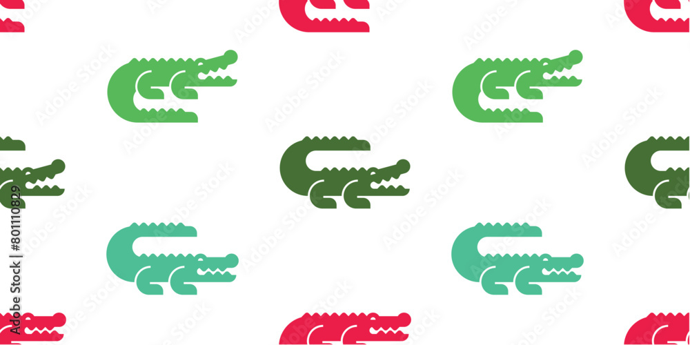 Poster seamless pattern with crocodiles. isolated on white background