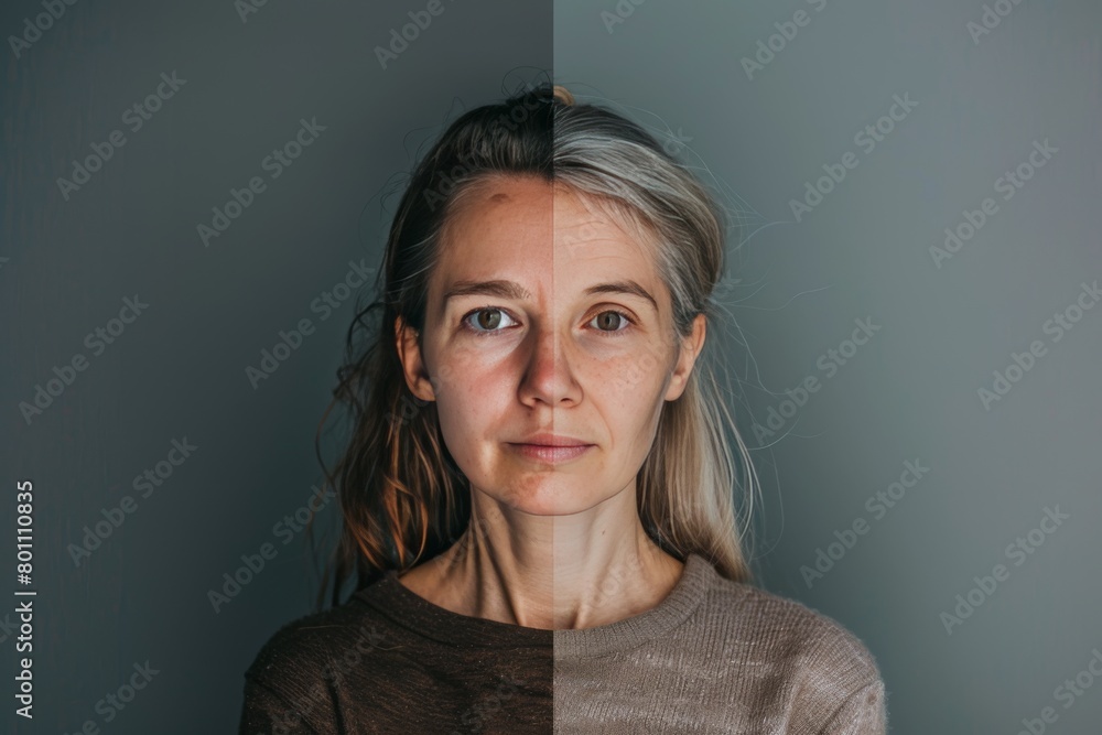 Aufkleber youthful depictions of life transitions merge with generational changes and routine bleach for aging