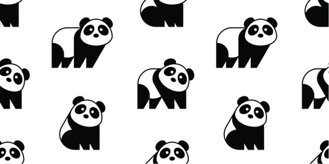 Obraz premium Seamless pattern with Pandas. isolated on white background