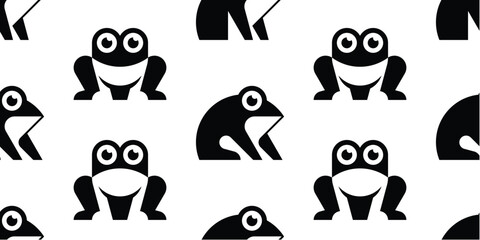 Seamless pattern with Frogs. isolated on white background