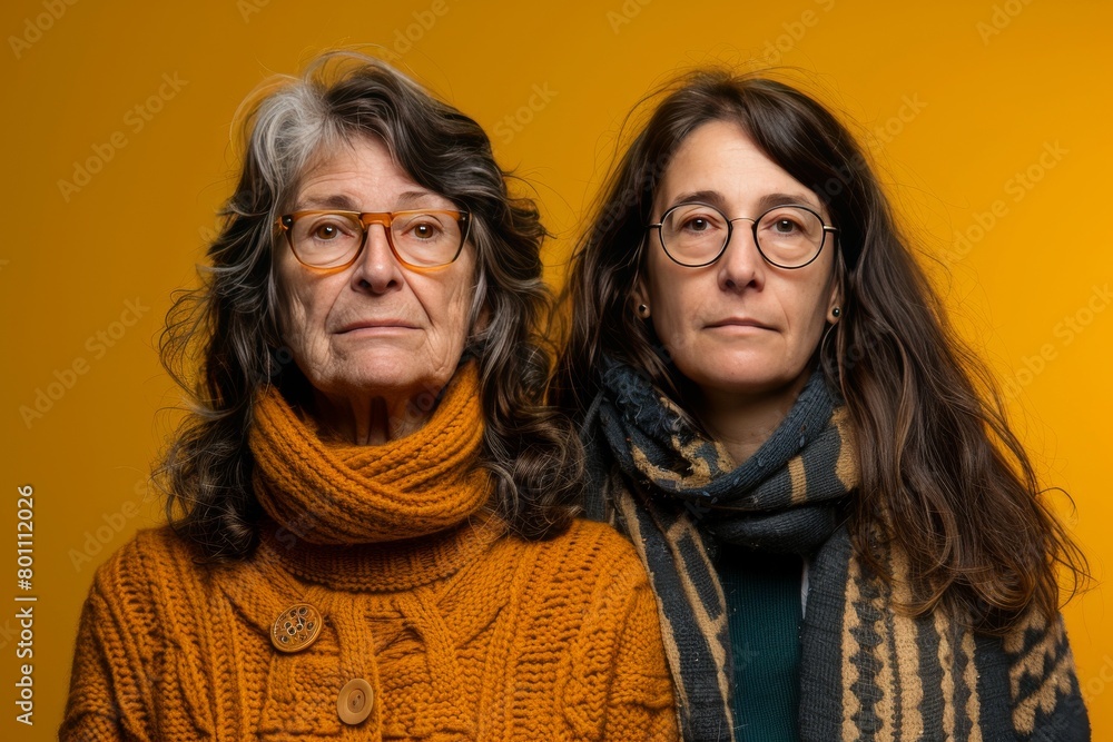 Poster contrasting ages depicted in aging portraits integrate elastic creases and cell life into the aging 
