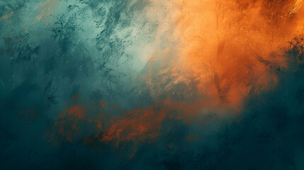 Teal orange noise texture header poster banner landing page backdrop design with a dark blurred...
