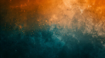 Teal orange noise texture header poster banner landing page backdrop design with a dark blurred colour gradient and grainy background.